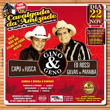 Brumado: Gino & Geno prometem um show histórico na Cavalgada da Amizade  