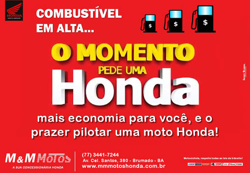 M & M Motos: economize combustível, adquira uma moto Honda