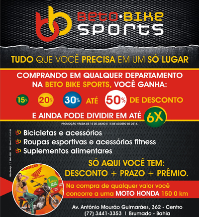 Brumado: Beto Bike Sports está com descontos de até 50%