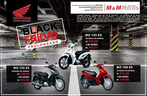 M&M Motos: Não perca a Black Friday e saia de Honda 0 km
