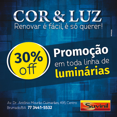 Brumado: Cor & luz está com promoção de luminárias com desconto de até 30%