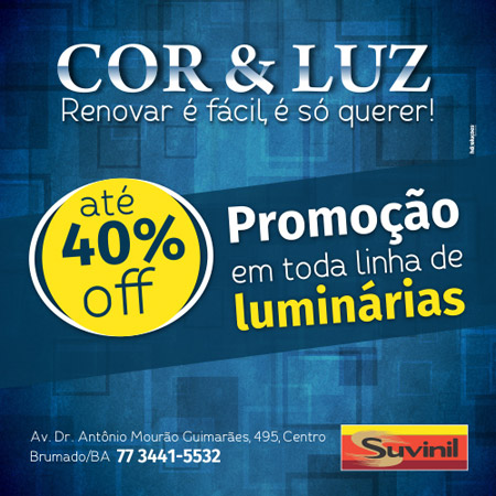 Brumado: Cor & luz está com promoção de luminárias com desconto de até 40%