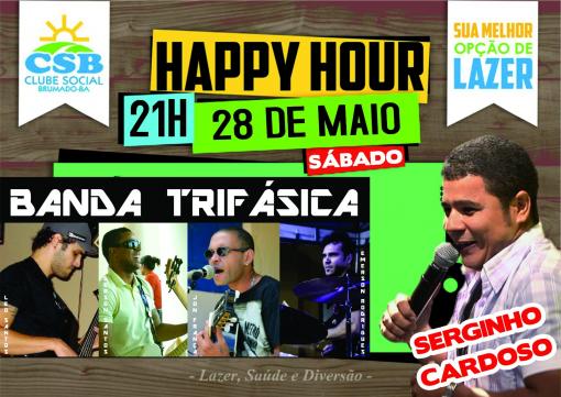 Clube Social: neste sábado (28) tem Happy Hour com Banda Trifásica e Serginho Cardoso 