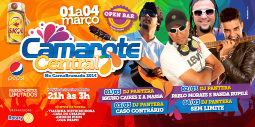 CarnaBrumado: Camarote Central cheio de atrações e é Open Bar