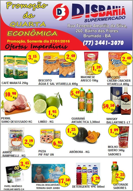 Quarta-feira é dia de economizar na Quarta Econômica do Disbahia