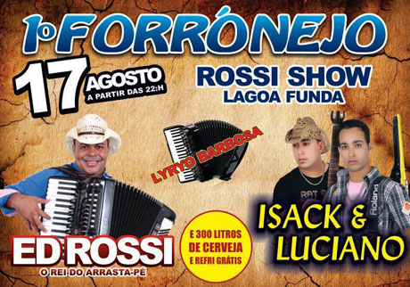 Brumado: Neste sábado, 17, tem o 1º Forrónejo no Rossi Show