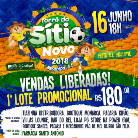 Forró do Sítio Novo 2018: primeiro lote está à venda, aproveite!