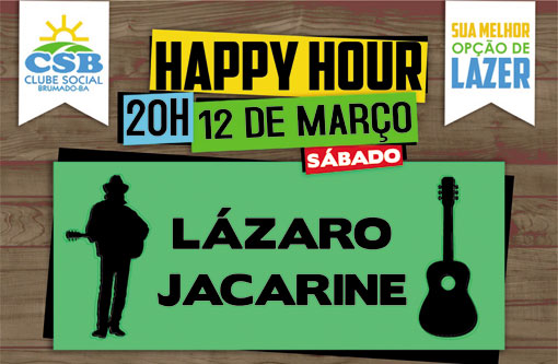 Neste sábado (12), tem Happy Hour no Clube Social de Brumado