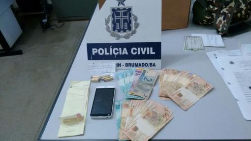 Brumado: Polícia Civil prende homem com munição e dinheiro possivelmente desviado de empresa