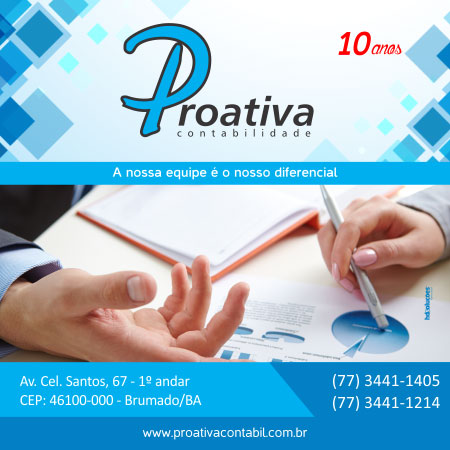 Brumado: Proativa Contabilidade - 10 anos antecipando soluções