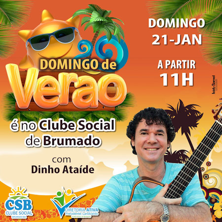Clube Social: neste domingo (21) tem som ao vivo com Dinho Ataíde