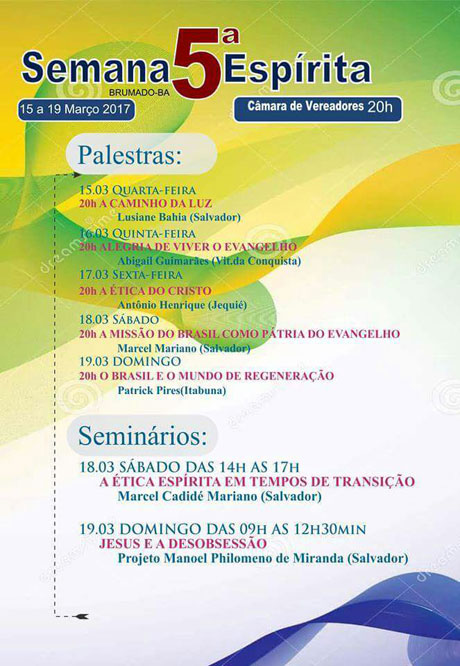 Começa hoje (15) em Brumado a 5ª Semana Espírita
