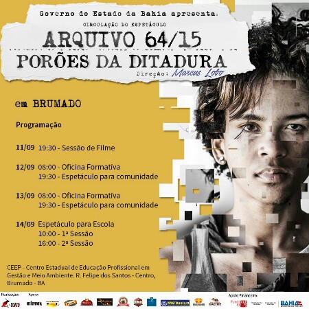 Brumado: 'Arquivo 64/15 Porões da Ditadura' será apresentado no CEEP 