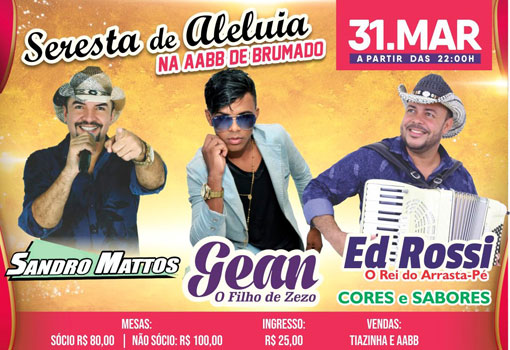 Brumado: dia 31 de março tem 'Seresta de Aleluia' na AABB