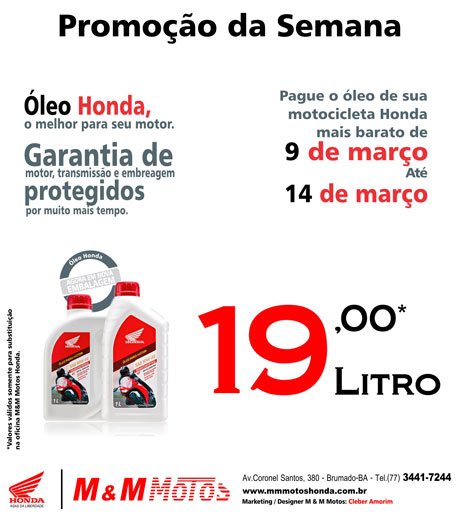 Brumado: Promoção da semana M & M Motos