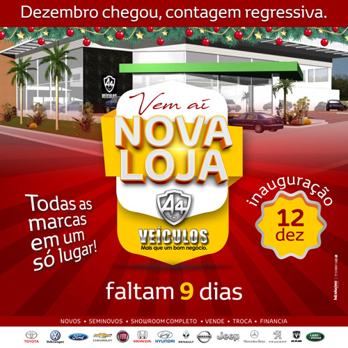 A4 Veículos inaugura nova loja em Brumado no dia 12 de dezembro
