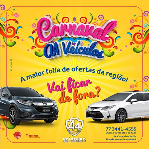 Brumado: visite o Carnaval de ofertas da A4 Veículos