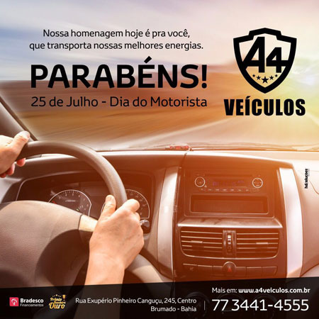 A4 Veículos parabeniza todos os motoristas