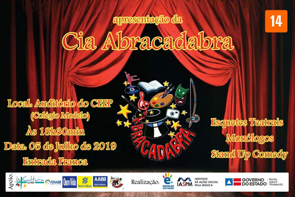 Nesta sexta (05) acontece a apresentação da Cia Abracadabra