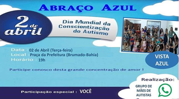 Abraço Azul: participe do movimento em celebração ao Dia Mundial da Conscientização do Autismo em Brumado