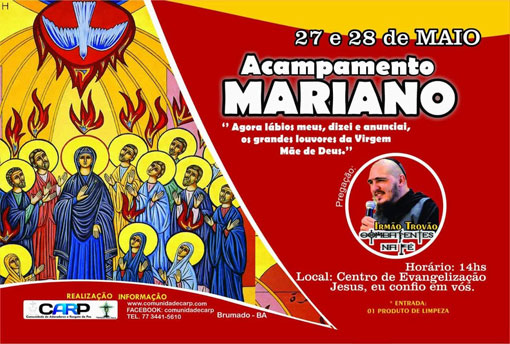 Brumado: nos dias 27 e 28 de maio a Carp promoverá o Acampamento Mariano