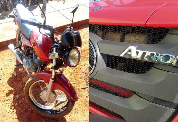 Motociclista fica ferido após colisão entre caminhão e moto na BA-148