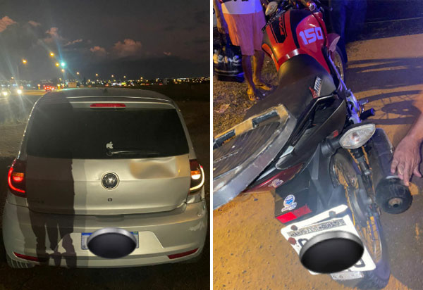 Carro e moto colidiram na BA-262, trecho entre Anagé e Vitória da Conquista