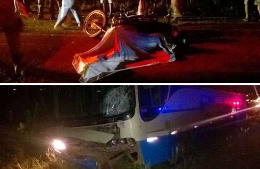 Dom Basílio: Motociclista morre em colisão contra ônibus da Novo Horizonte