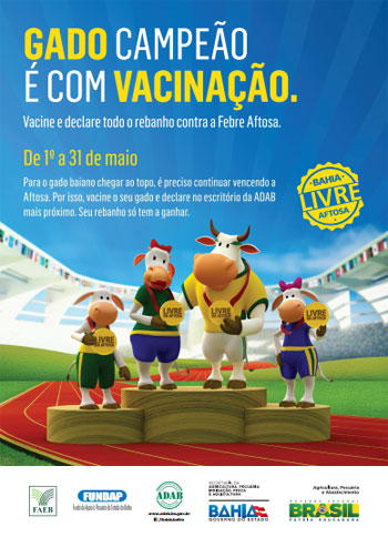 A Casa do Criador Informa: Campanha de Vacinação contra a Febre Aftosa segue até dia 31
