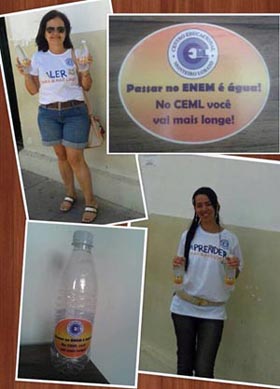 O CEML distribuiu água mineral para candidatos do ENEM
