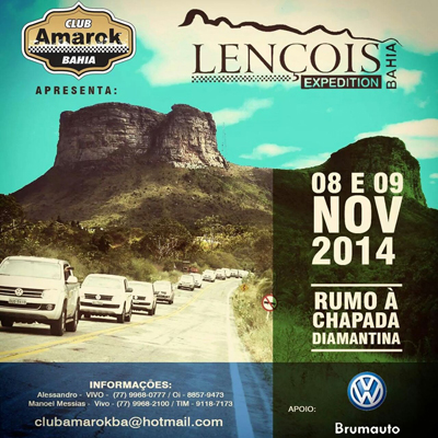 Está chegando a hora! Dias 08 e 09 de novembro tem o Amarok Expedition Lençóis