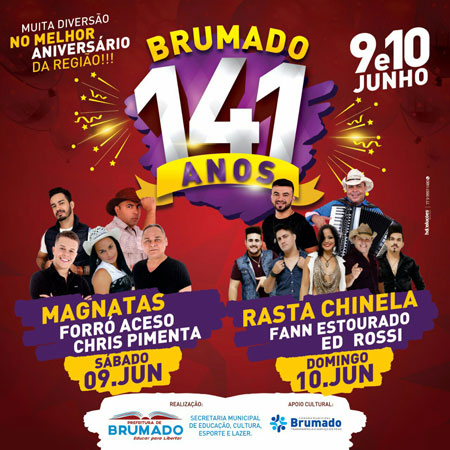 Festa de aniversário de Brumado acontece neste sábado (09) e domingo (10)