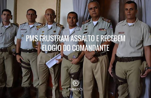 Policiais que frustraram assalto em Ibitira recebem elogios do comandante geral da Polícia Militar