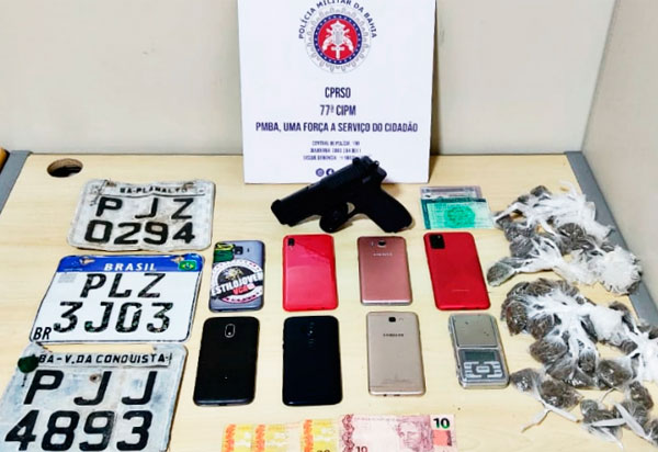Conquista: Peto da 77ª CIPM recupera celulares e motocicleta roubados