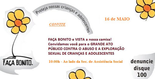 Aracatu: Será realizado ato Público contra o Abuso e Exploração Sexual de Crianças e  Adolescentes