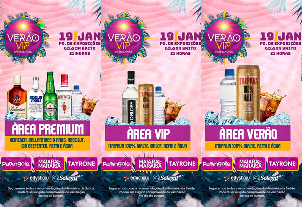 Brumado: É hoje (19) o Verão VIP com Maiara & Maraisa, Parangolé e Tayrone