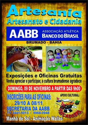 Brumado: Artesanato e Cidadania neste domingo (09) na AABB