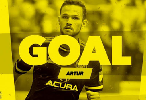 Brumadense Artur marca seu primeiro gol em competição nos Estados Unidos
