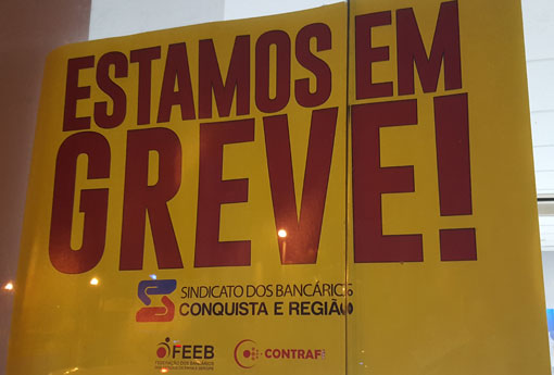Grande adesão marca o 1º dia de greve dos Bancários na região