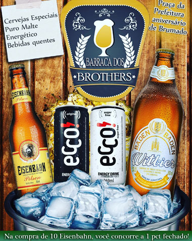 Saboreie cervejas especiais na Barraca dos Brothers durante a festa do aniversário de Brumado