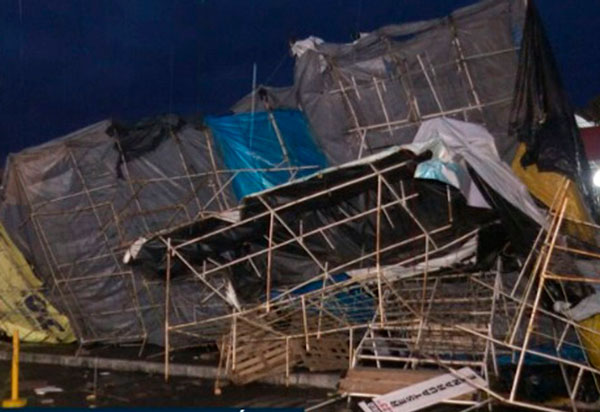 Conquista: Ventos fortes e chuva causam estragos; barracas chegaram a ser arrastadas no Ceasa