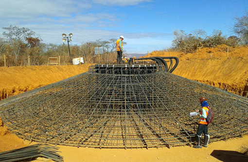 Base de primeira torre do Parque Eólico está sendo montada em Cristalândia