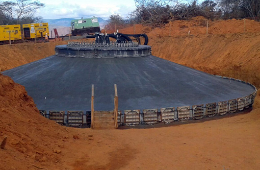 Base de primeira torre do Parque Eólico está sendo montada em Cristalândia