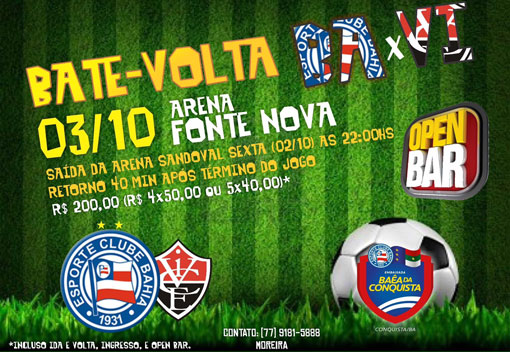 Conquista: Torcedores do Bahia programam excursão para BA-Vi deste sábado (03)