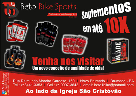 Brumado: Beto Bike suplementos em até 10 vezes
