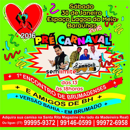 Brumado: É neste sábado (30) o Pré-Carnaval do 1º Encontro de Brumadenses e Amigos de BH