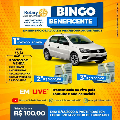 Rotary Club de Brumado promoverá Bingo Beneficente em prol da Apae e projetos humanitários