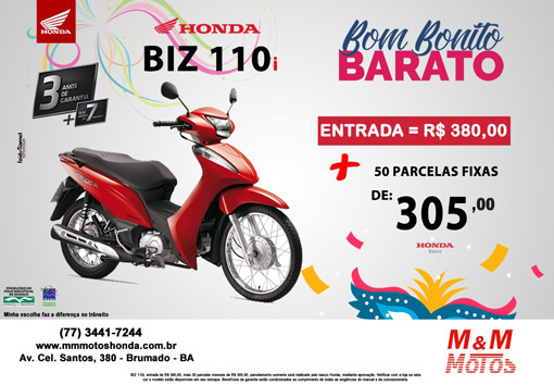 M & M Motos: compre a sua Biz 110i por um preço especial