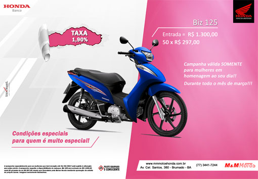 M & M Motos: confira as condições especiais no mês de março em homenagem as mulheres