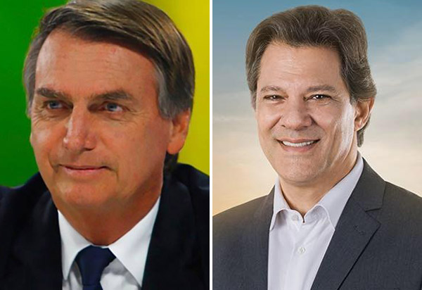 Datafolha: Bolsonaro tem 39% das intenções de voto; Haddad tem 25%